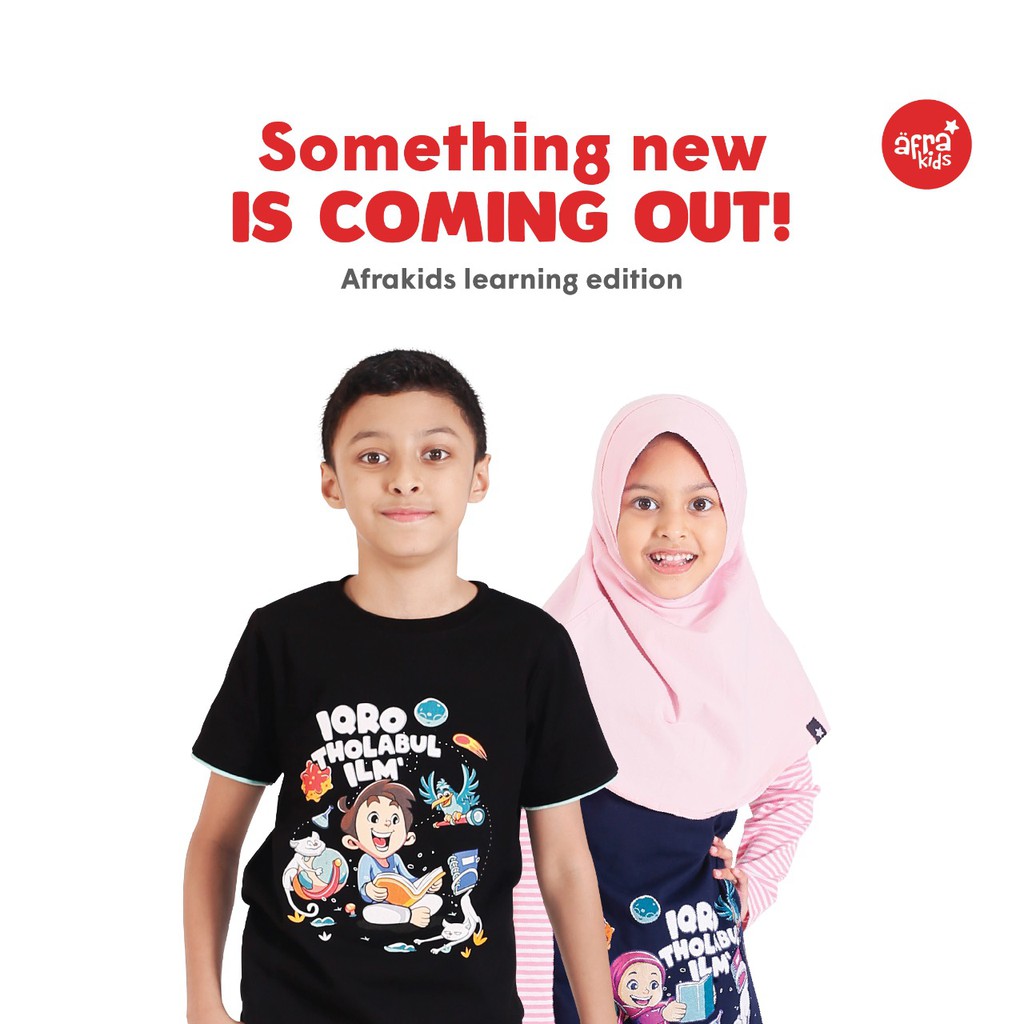 Kaos Anak AFRAKIDS AF278 &quot;Iqro Tholabul Ilm'&quot; Pendek