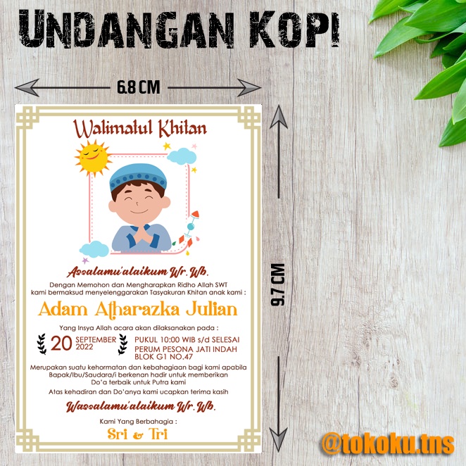 UNDANGAN MINI/UNDANGAN KOPI/UNDANGAN KHITAN