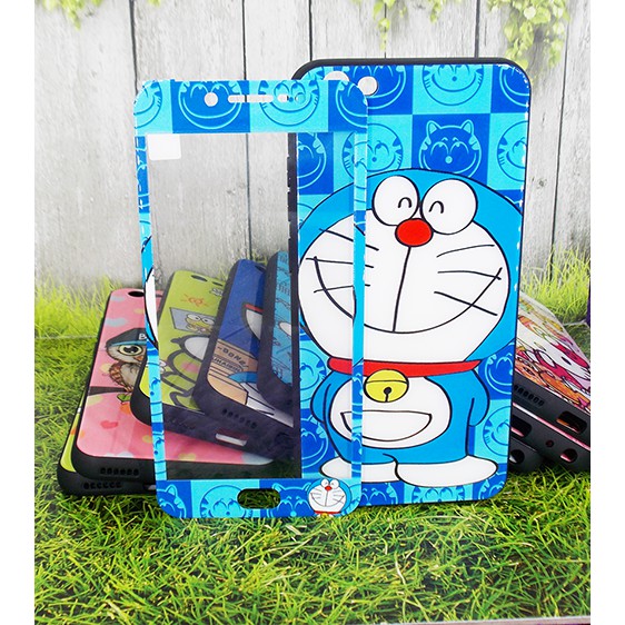 CASE GLASS CARTOON + TEMPEREDType&gt; SAMSUNG• A6• A6+ • J6 &gt; OPPO A83 F7 &gt; XIAOMI Redmi 5 &gt; VIVO • V7 • V7+ • V9 • Y65 • Y69