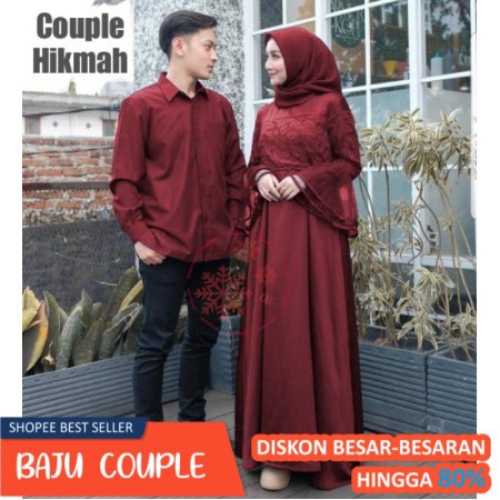  Baju  Couple  Pasangan Keluarga Muslim Seragam Batik Istri  