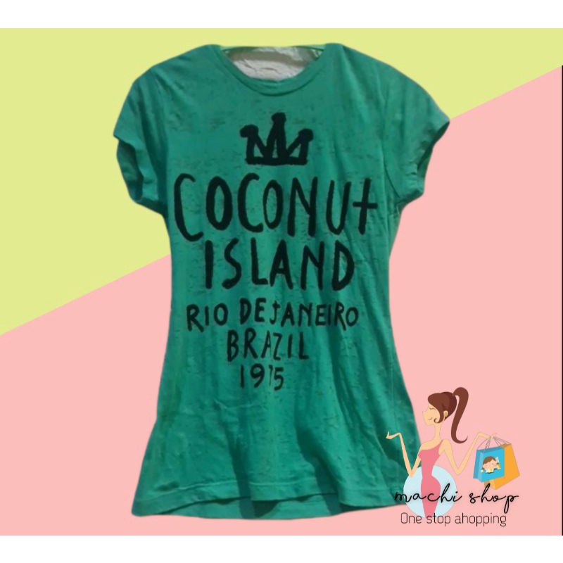 blouse coconut island green preloved