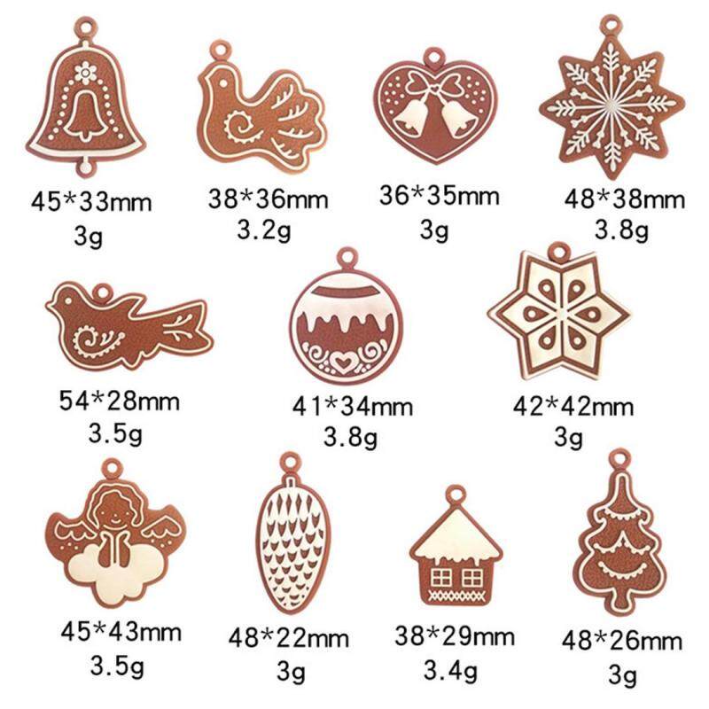 11pcs / Set Liontin Desain Gingerbread Man Untuk Dekorasi Pohon Natal