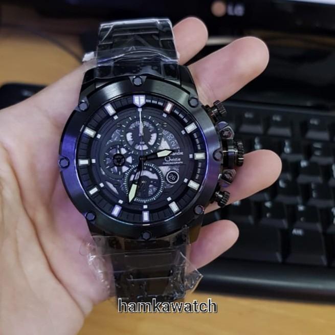 new jam tangan pria alexander cristie ac6564 original full black