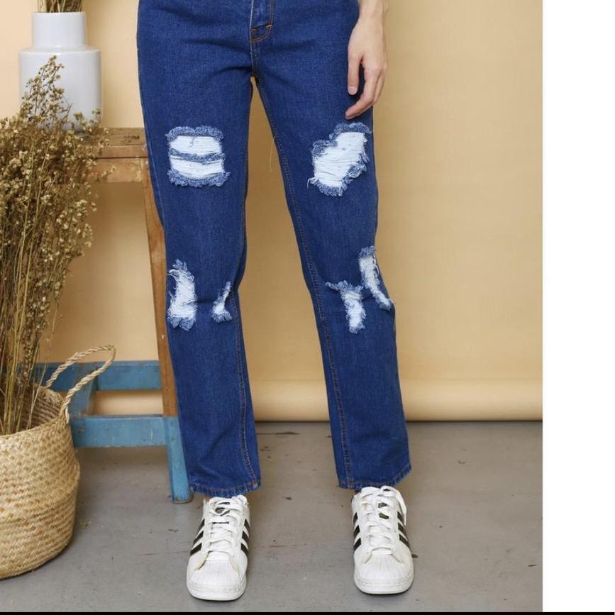 Diskon CELANA JEANS BOYFRIEND SOBEK/JEANS STANDAR BF SOBEK