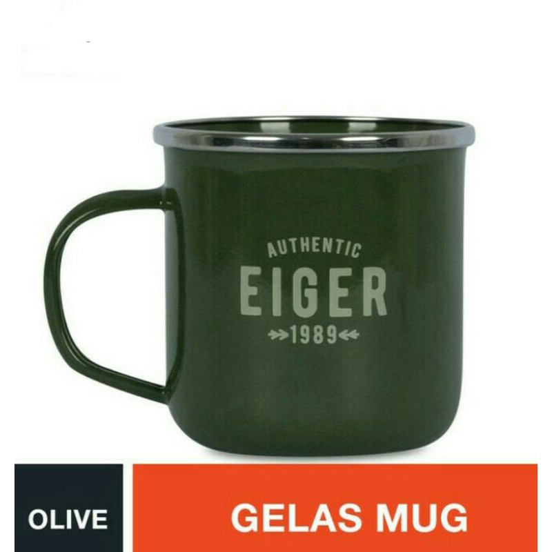 Gelas Mug Outdoor Pendaki Gunung Warna Hijau