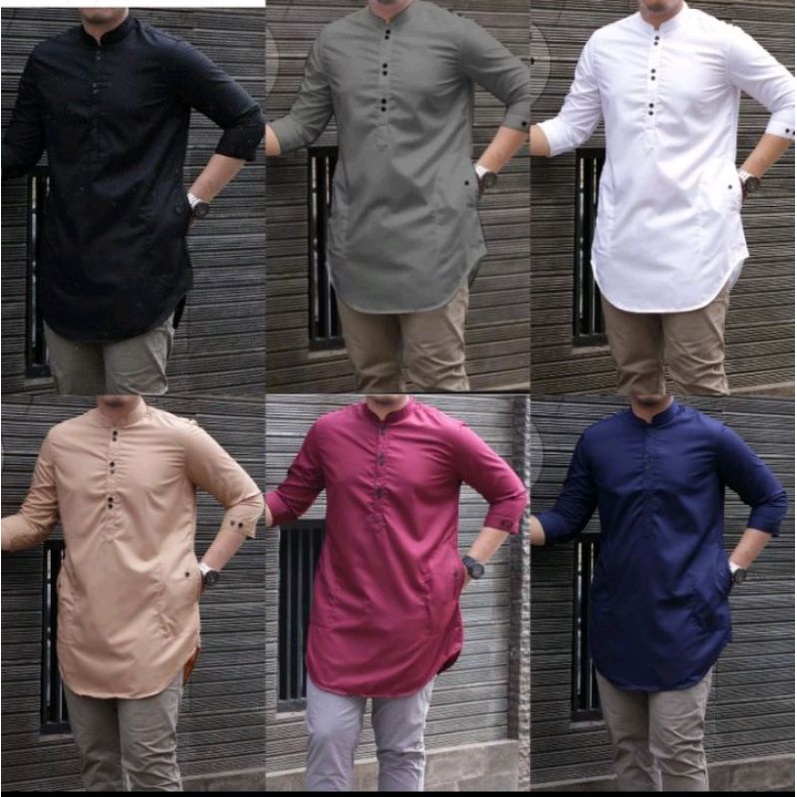 koko kurta dewasa couple ayah anak lengan panjang pakistan lengan pendek koko kurta jumbo