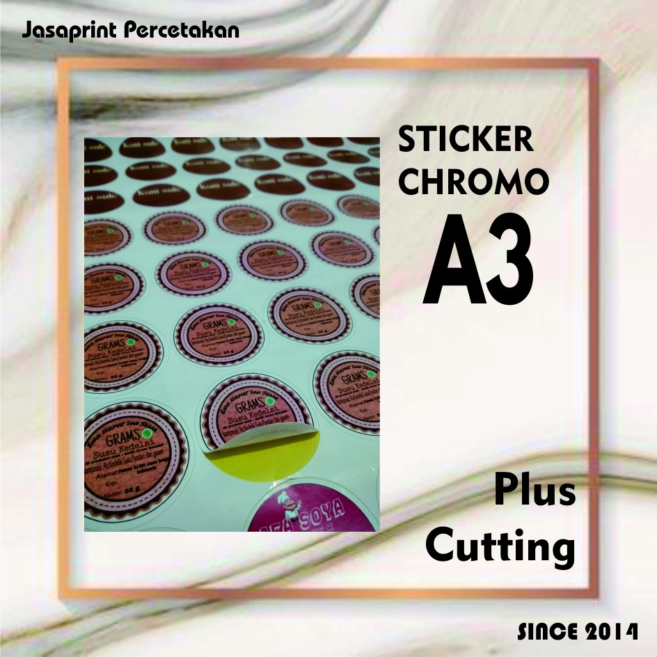 

CETAK STICKER CUSTOM /STICKER PRODUK CUSTOM PLUS CUTTING