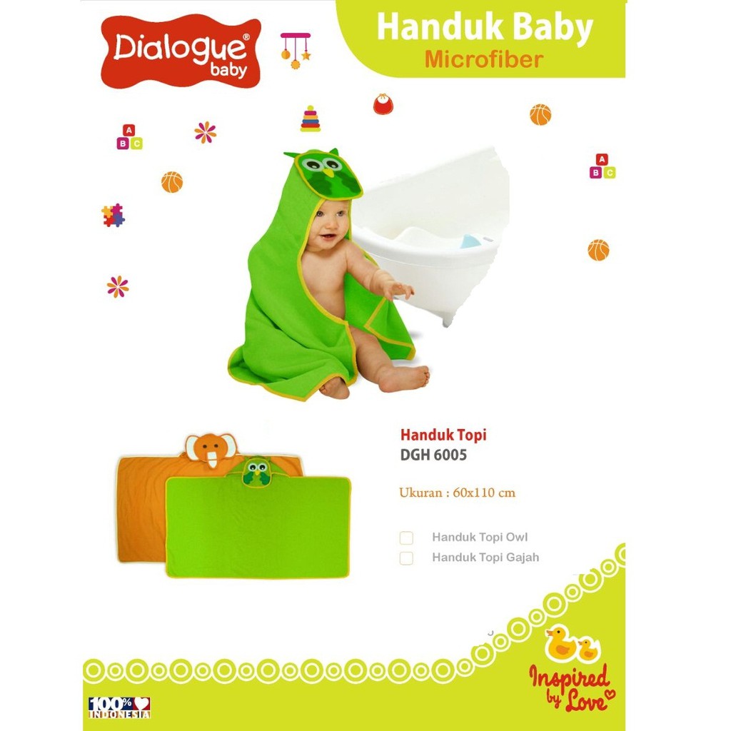 DIALOGUE BABY HOODED TOWEL/ HANDUK TOPI BAYI MICROFIBER [DGH6005]