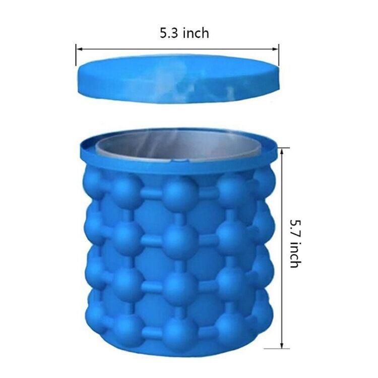 Ice Genie Pencetak Es Batu Ice Cube Maker 3D Silicone Mold - Blue-Gwengrosir09