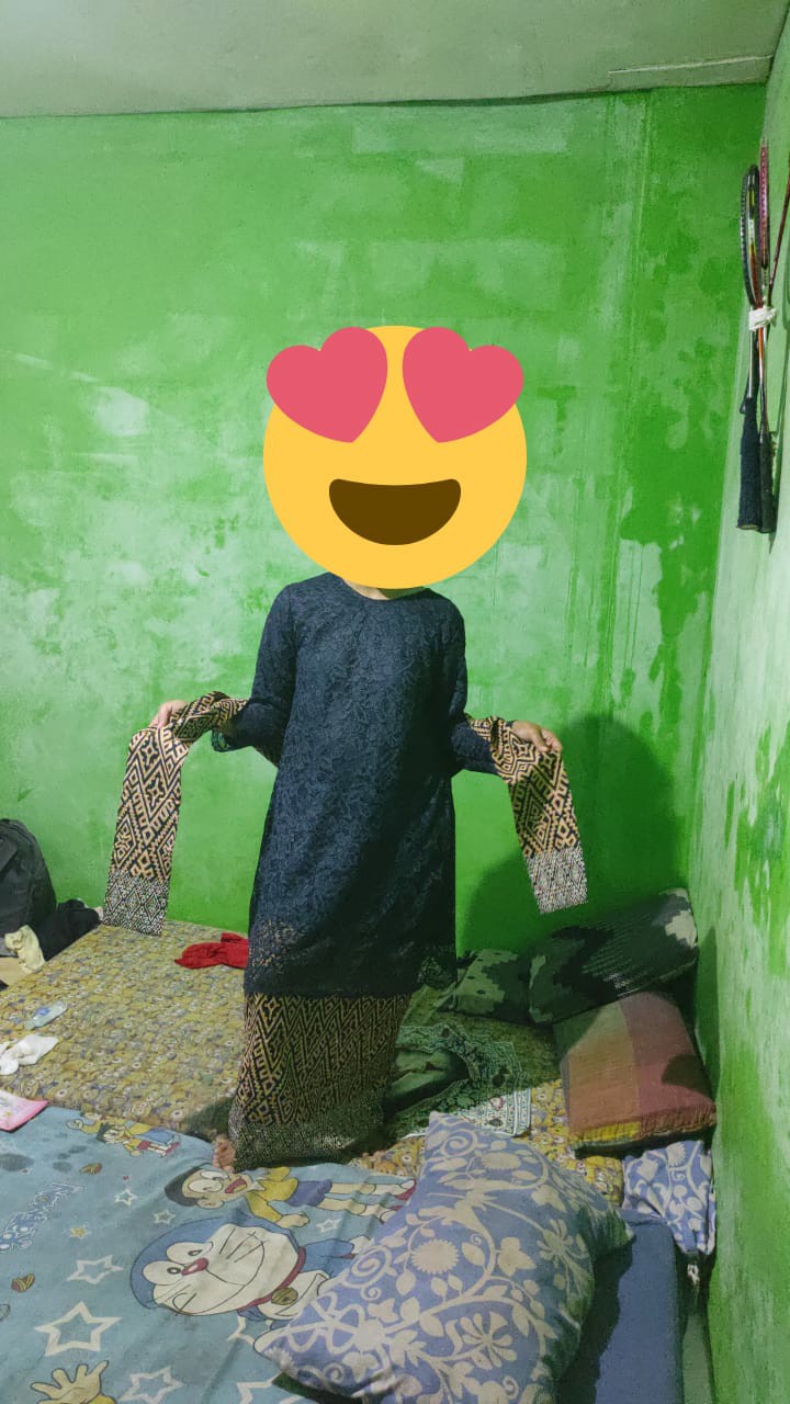 Couple Batik Wajik Lupita Brokat Lengan Panjang . Kebaya Couple Kondangan