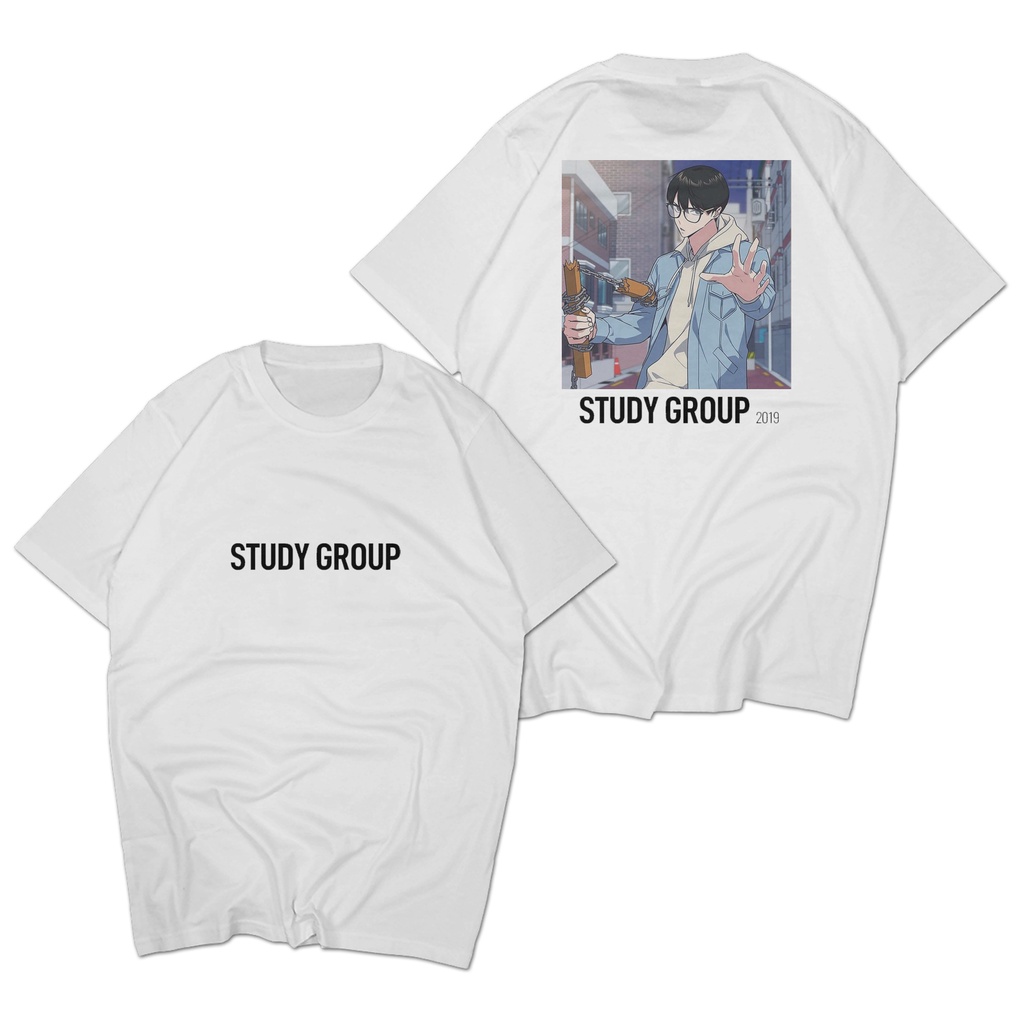 Kaos Manhwa T Shirt Baju Study Group Atasan Pria Wanita Cotton Combed 30s