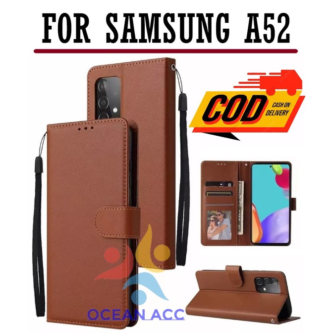 DOMPET HP UNTUK SAMSUNG A52 (2021) LEATHER FLIP CASE SAMSUNG A52 (2021)