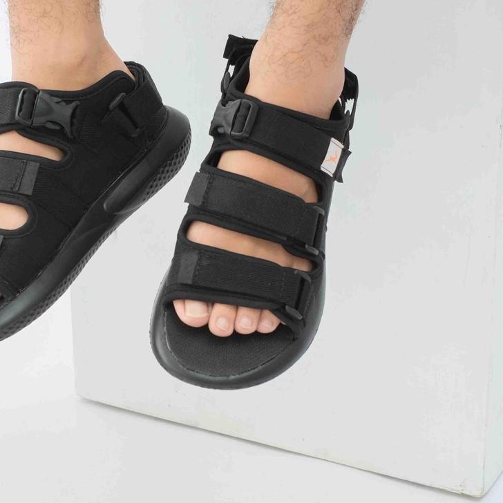 ➾ Runo Project | Kotka All Black | Sendal Pria | Sendal Gunung Pria | Sendal Hiking Pria | Sendal Tr