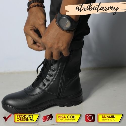 SEPATU PDL KULIT ASLI TNI AD SECURITY SATPAM POLRI POLISI SEPATU DINAS KERJA LAPANGAN