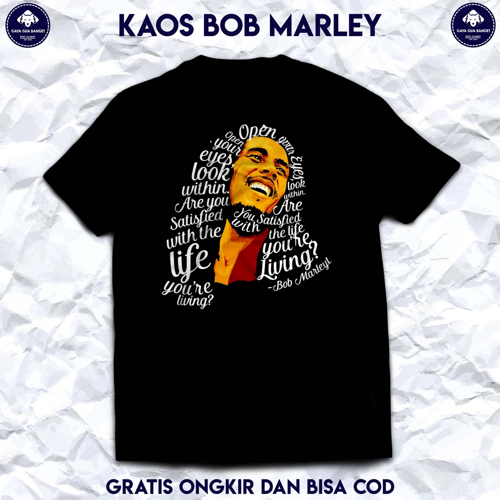 Bob Marley Kaos Musik Band Reggae. T Shirt Musik Band Reggae Bob Marley Original.