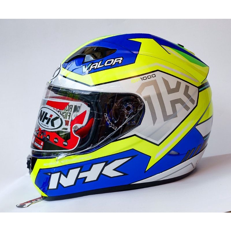 HELM FULLFACE NHK GP1000 MOTIF VALOR BLUE YELLOW FLUO