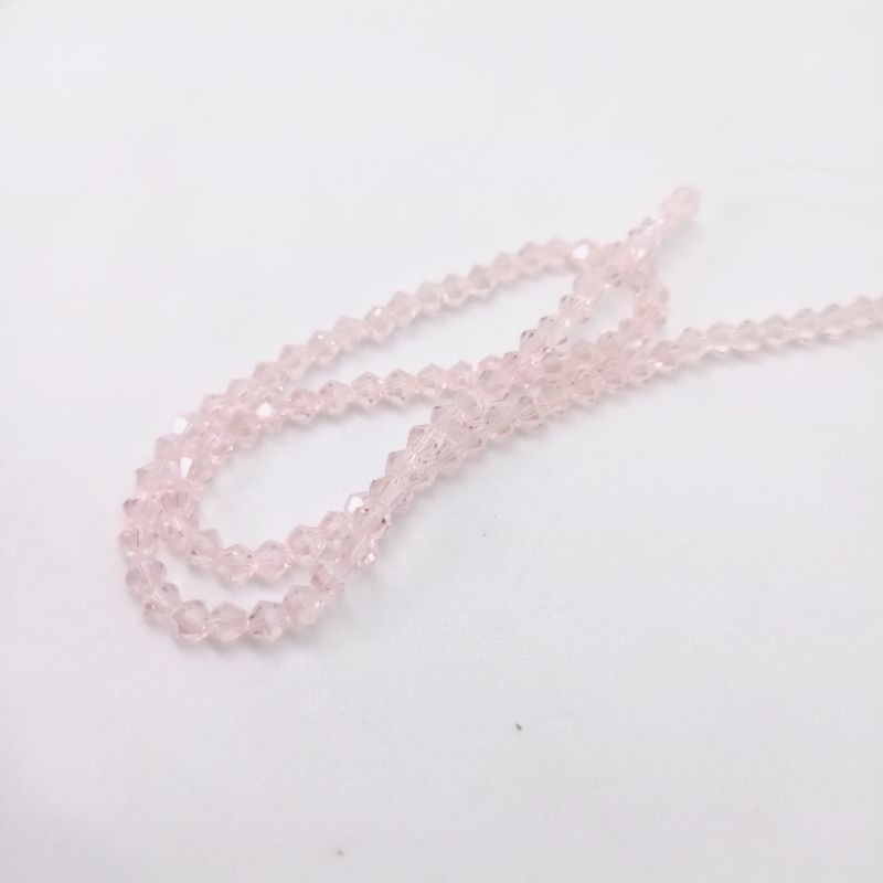 Kristal Kerucut Soft Pink Bening 4 mm