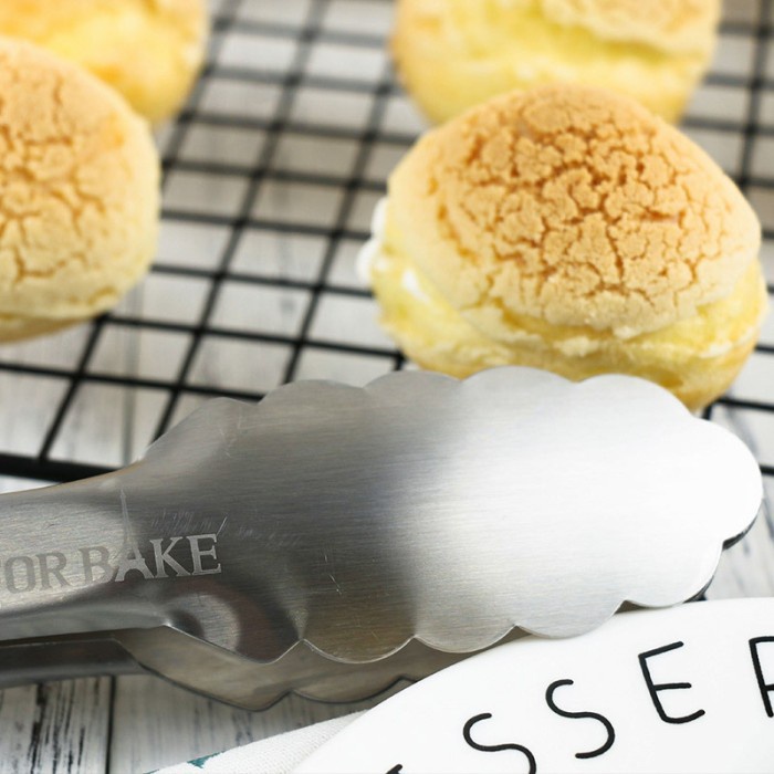 Forbake multi purpose food clip /stainless tongs Pink