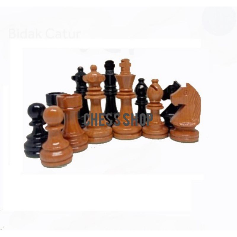 Bidak Catur kayu Sawo model DGT menteri 2