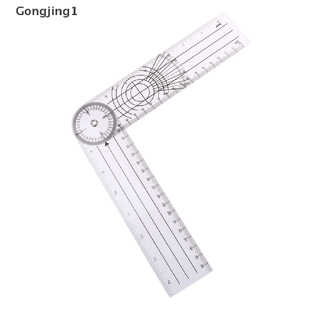 Gongjing 1pc Penggaris Goniometer Medis Rotasi 360 Derajat