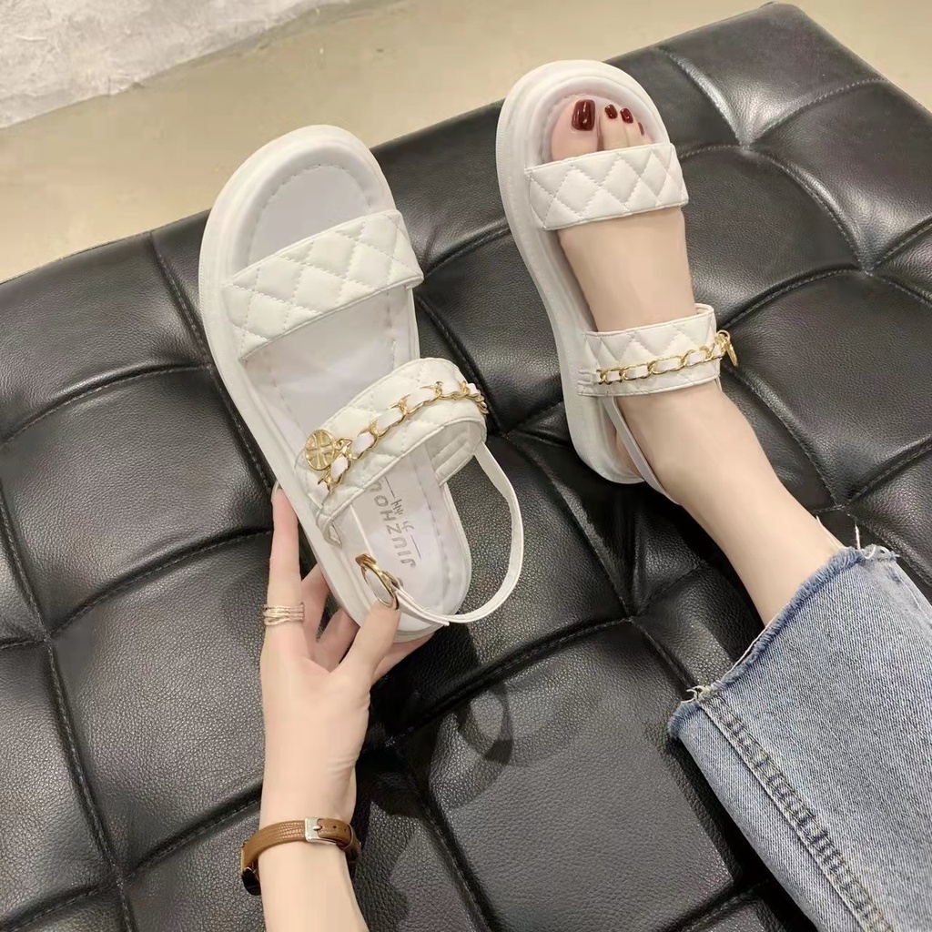 TBIG [COD] Size 35 - 40 Sandal Tali Wanita Import SACHIE Korea Style Santai Wanita Remaja Wedges