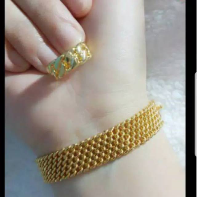 Gelang cincin lapis emas 24k