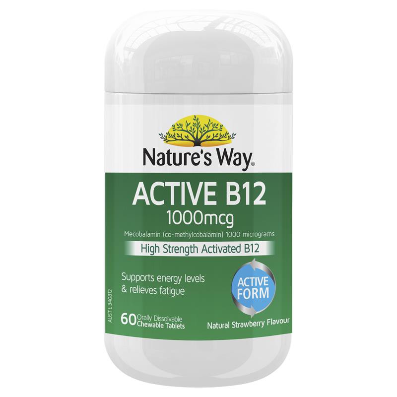 Jual Natures Way Active B12 60 Tablet Kunyah - Vitamin B12 | Shopee ...