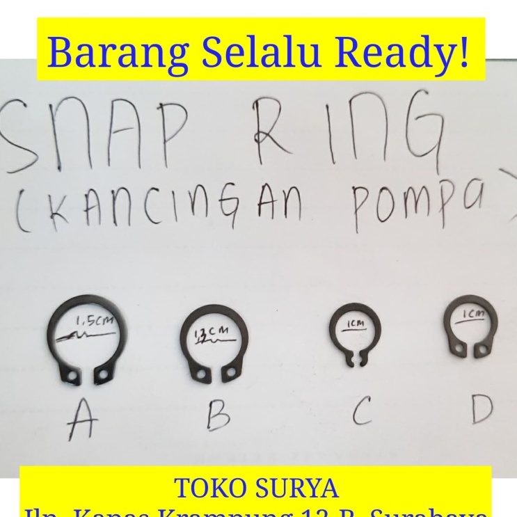 SPARE PART POMPA AIR SNAP RING / KANCINGAN POMPA AIR