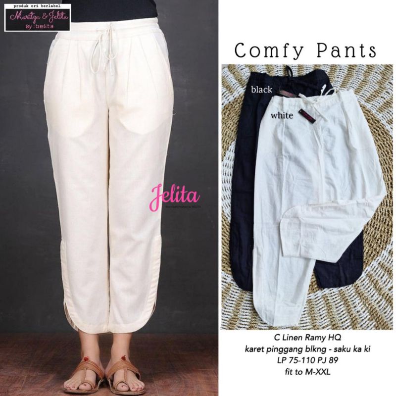 COMFY PANT BY JELITA (CELANA WANITA) Celana katun linen rekomended