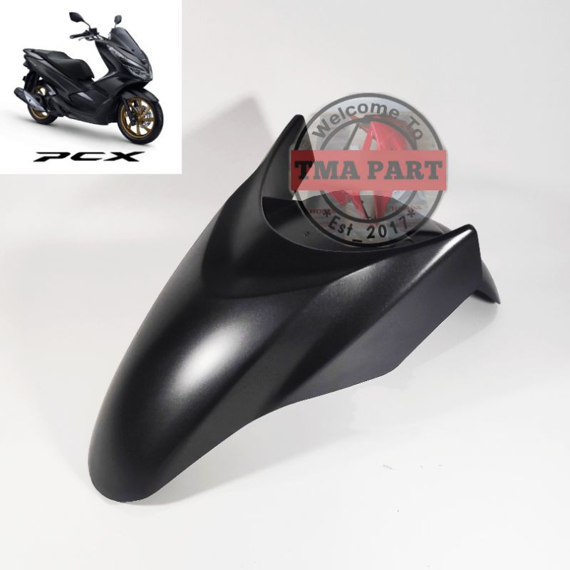 SPAKBOR DEPAN HONDA PCX 150   NEW LED TAHUN 2019 2020 WARNA HITAM DOFF