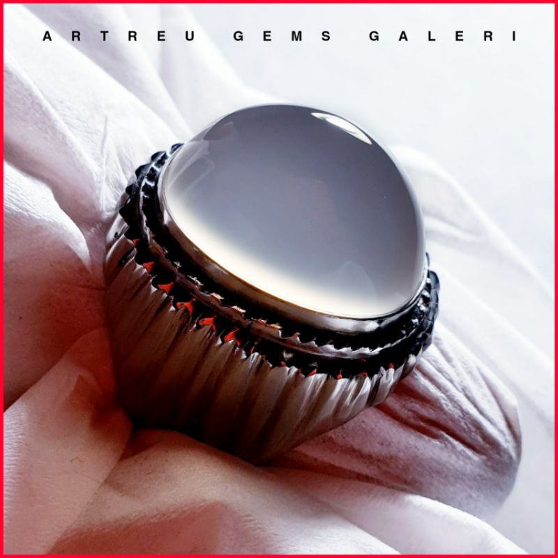 Batu Anggur Way Kanan ( White ) | COD Bisa | Cincin Batu Akik Ring 5 - 10