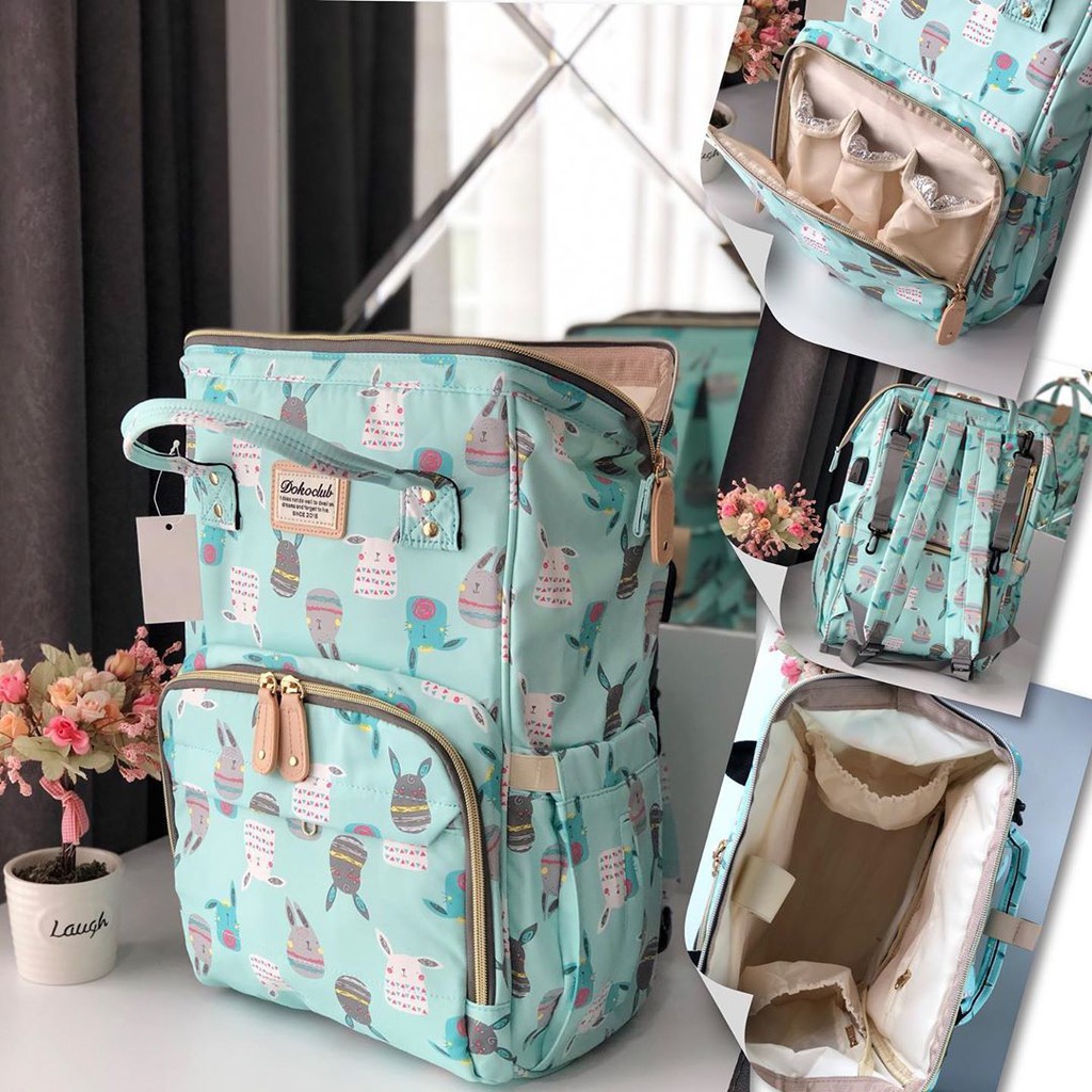 [COD] Diaper Bag Tas Bayi Dokoclub FREE POUCH TOSCA UNICORN KEBONSARI