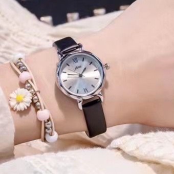 BAJ Jam Tangan Quartz Strap PU Analog Casual Gaya Retro Wanita Persegi Watch Korean Fashion Body Belimbing RM032