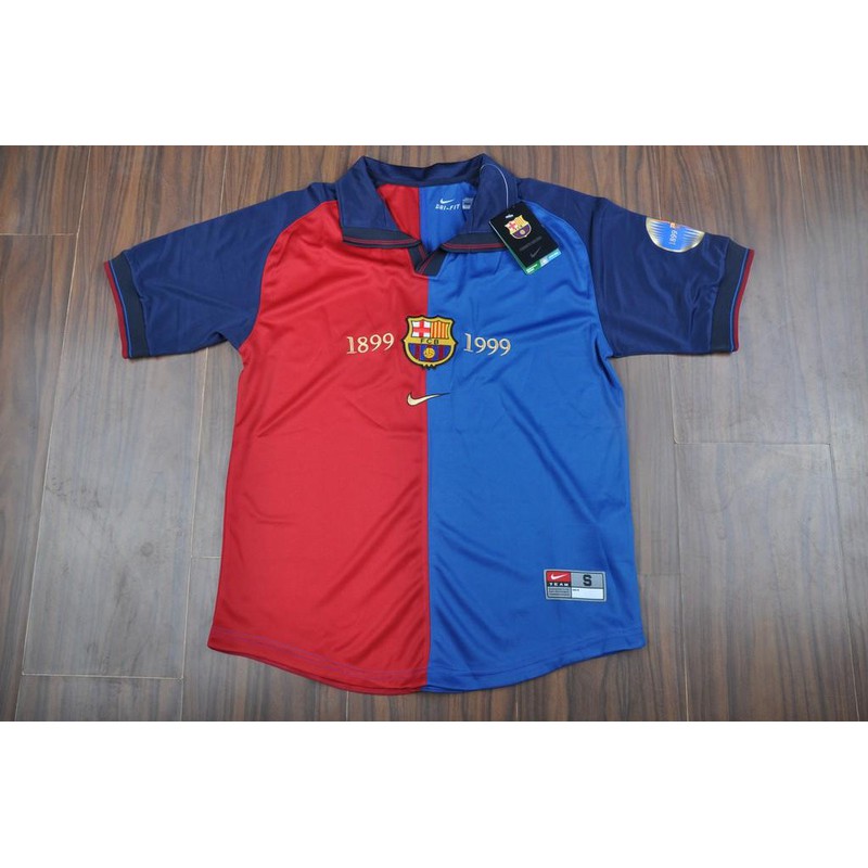 Jersey Baju Bola Barca Centenary Retro 1999 Grade Ori Top Quality