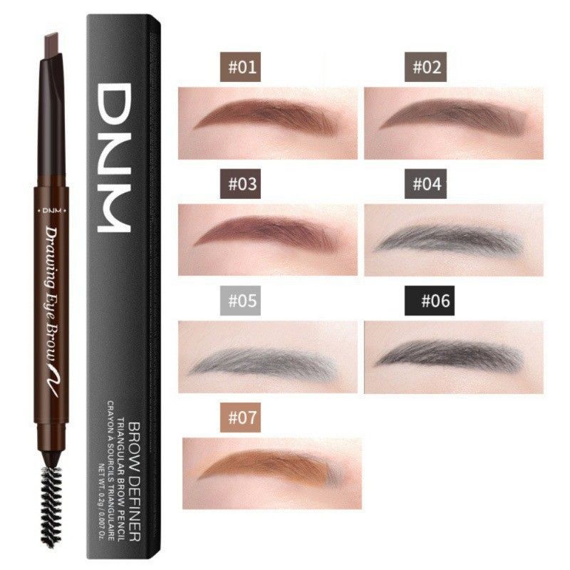 DNM Eyebrow Definer Pensil Alis Waterproof dan Tahan Lama - Pensil Alis 2in1