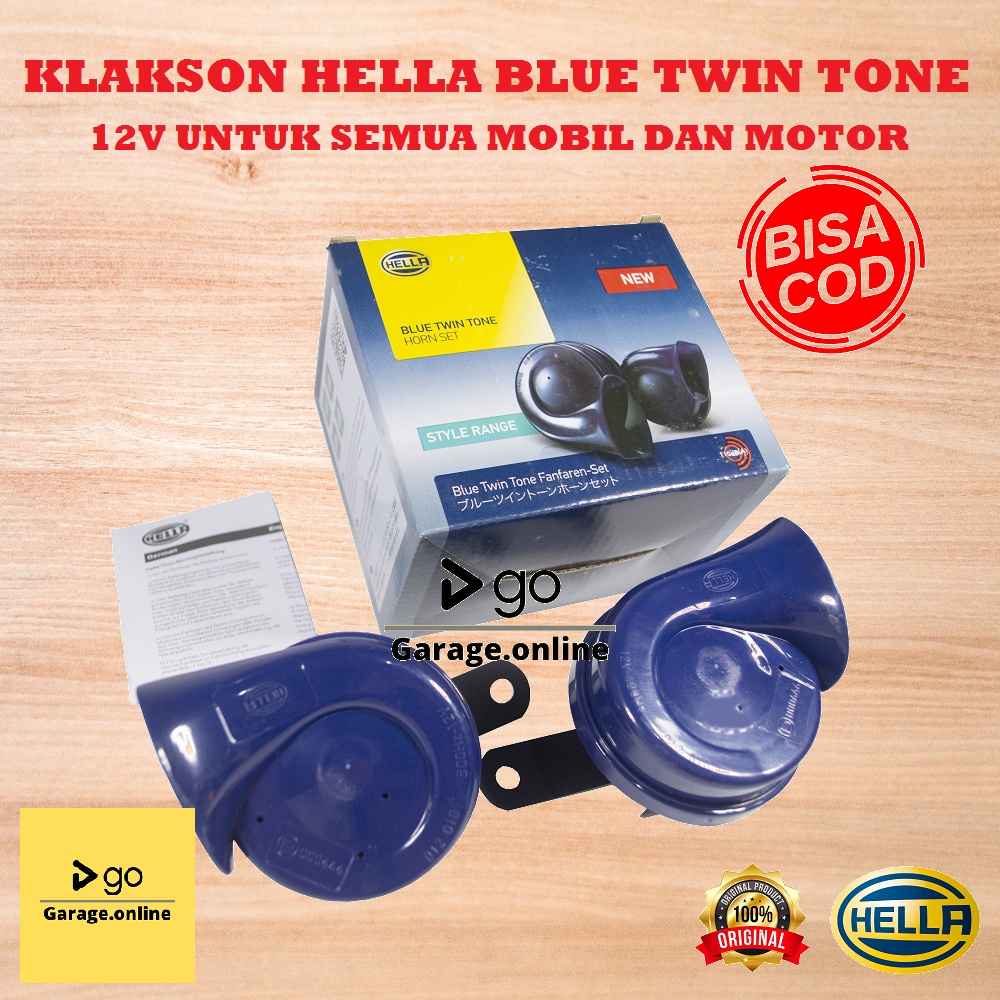 Klakson Keong Hella Blue Twin Tone Biru 12V Untuk semua Mobil dan Motor Original