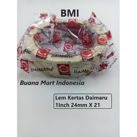 

Lem Kertas Daimaru 1" inch 24mm x 21m | Isolasi | Masking tape