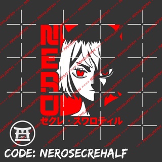 Kaos distro anime NERO SECRE HALF - BLACK CLOVER 100% cotton combed 30s #2