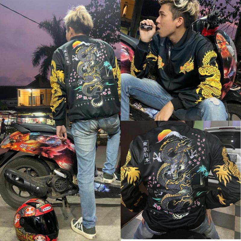 Jaket Sukajan Jepang  Printing Jaket Sukajan Yakuza Jepang