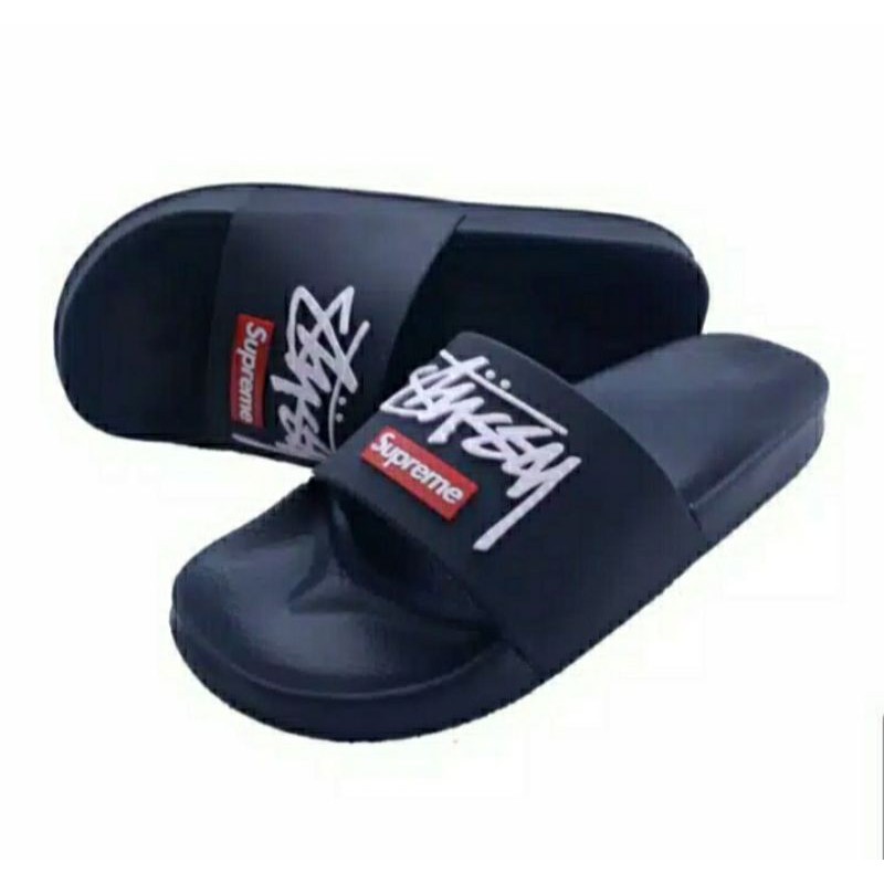 Sandal pria Sandal murah Sandal Slide kekinian Sendal pria Sandal karet (Supreme)