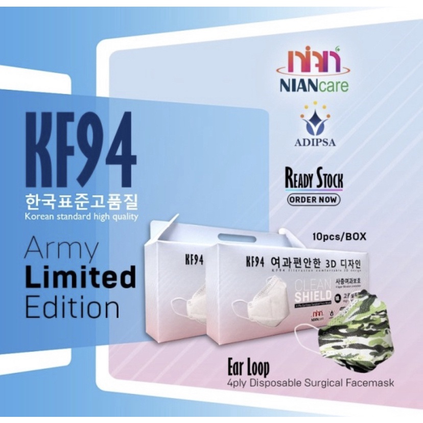 MASKER KF94 NIAN CARE 4PLY MEDIS MURAH NIANCARE ARMY SATUAN