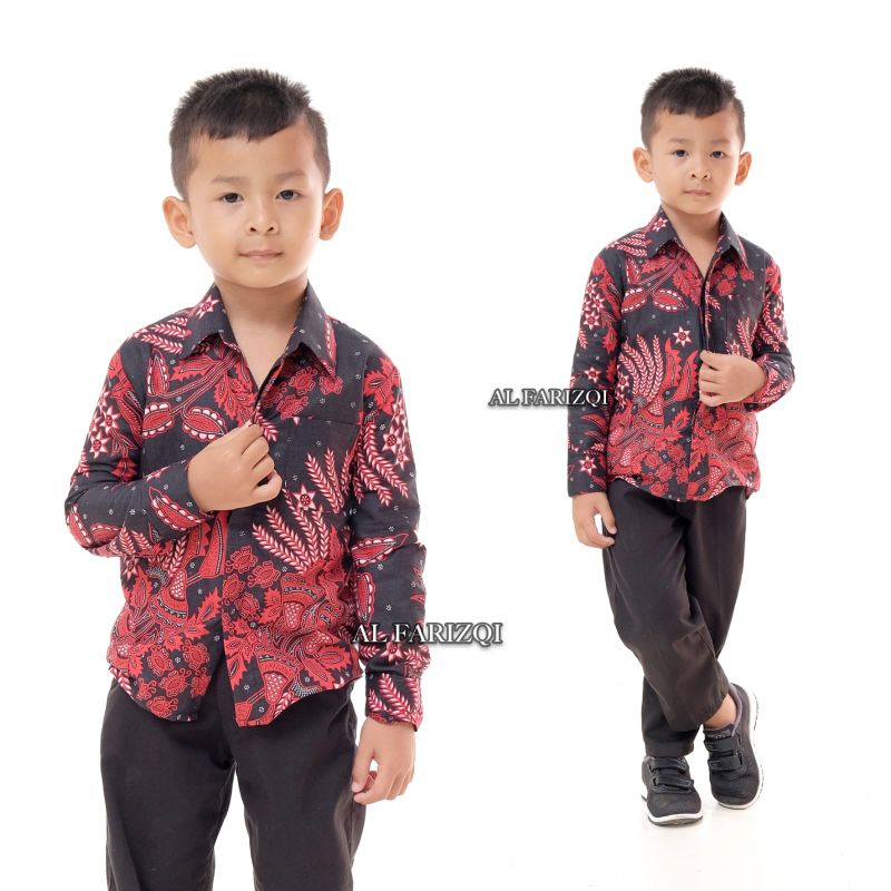 Kemeja batik anak laki-laki lengan panjang usia 2-12 Tahun batik premium