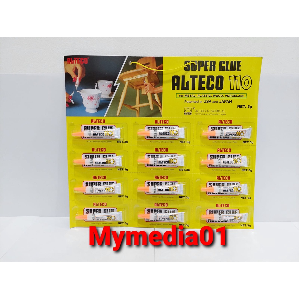 

Super Glue /Lem alteco 110/Lem Cair Tetes Plastik Serbaguna