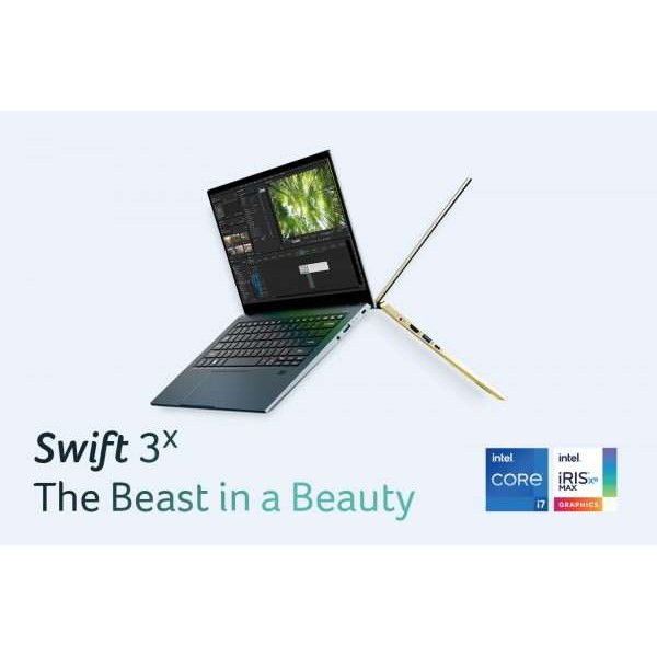 ACER SWIFT 3X SF314 i7 1165G7 16GB 512GB SSD IRIS XE MAX FHD WIN10+OHS