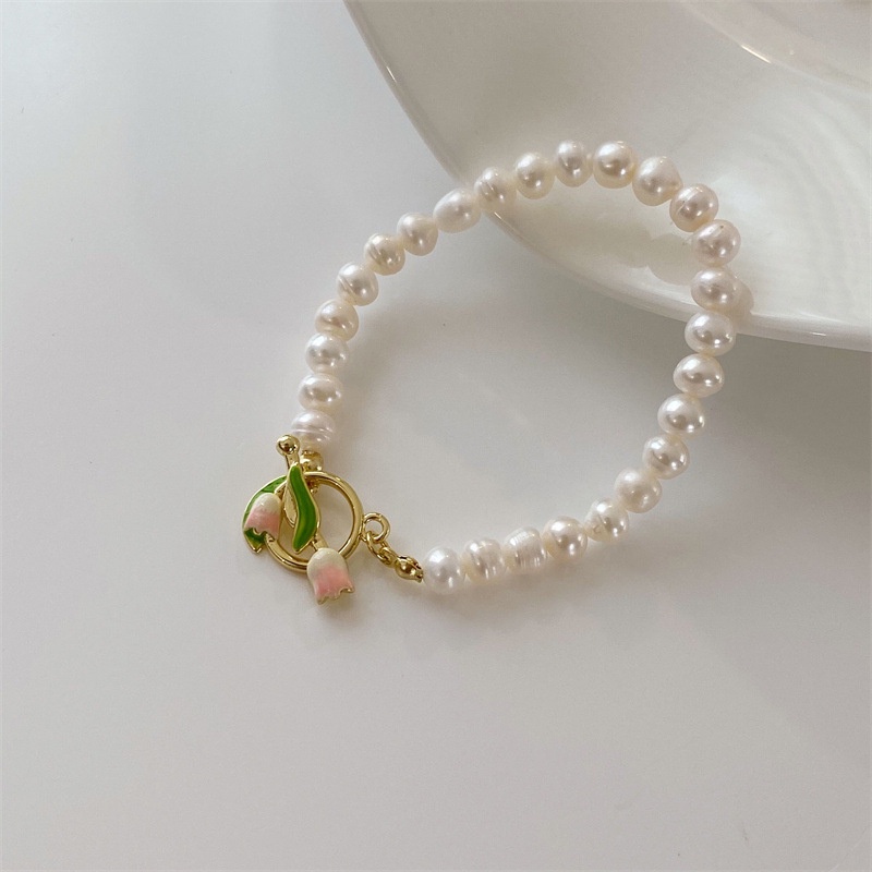 Kalung Dan Gelang Bentuk Bunga Tulip Bahan Alloy Untuk Wanita