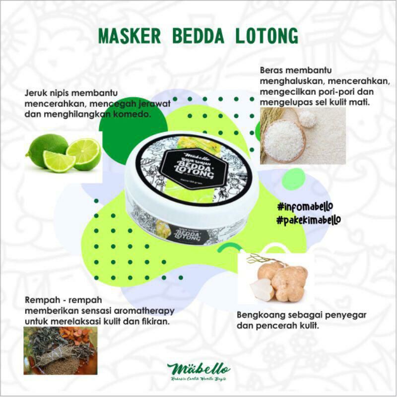 ❄️MATCHA❄️ MABELLO BEDDA LOTONG - LULUR WAJAH MABELLO LULUR HITAM 100GR BPOM ORIGINAL