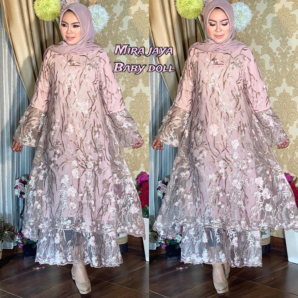 KEBAYA MODERN > Gamis pesta / Long dress baby doll /by mira jaya