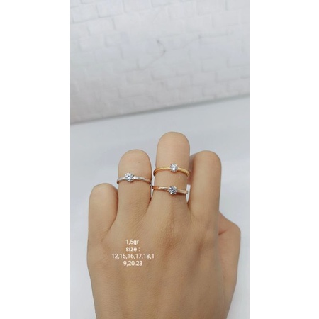 CINCIN SOLITAIRE KECIL( DESIN) MP KECIL/ CINCIN PERAK ASLI SILVER 925 LAPIS EMAS/ CINCIN FASHION WANITA TERBARU