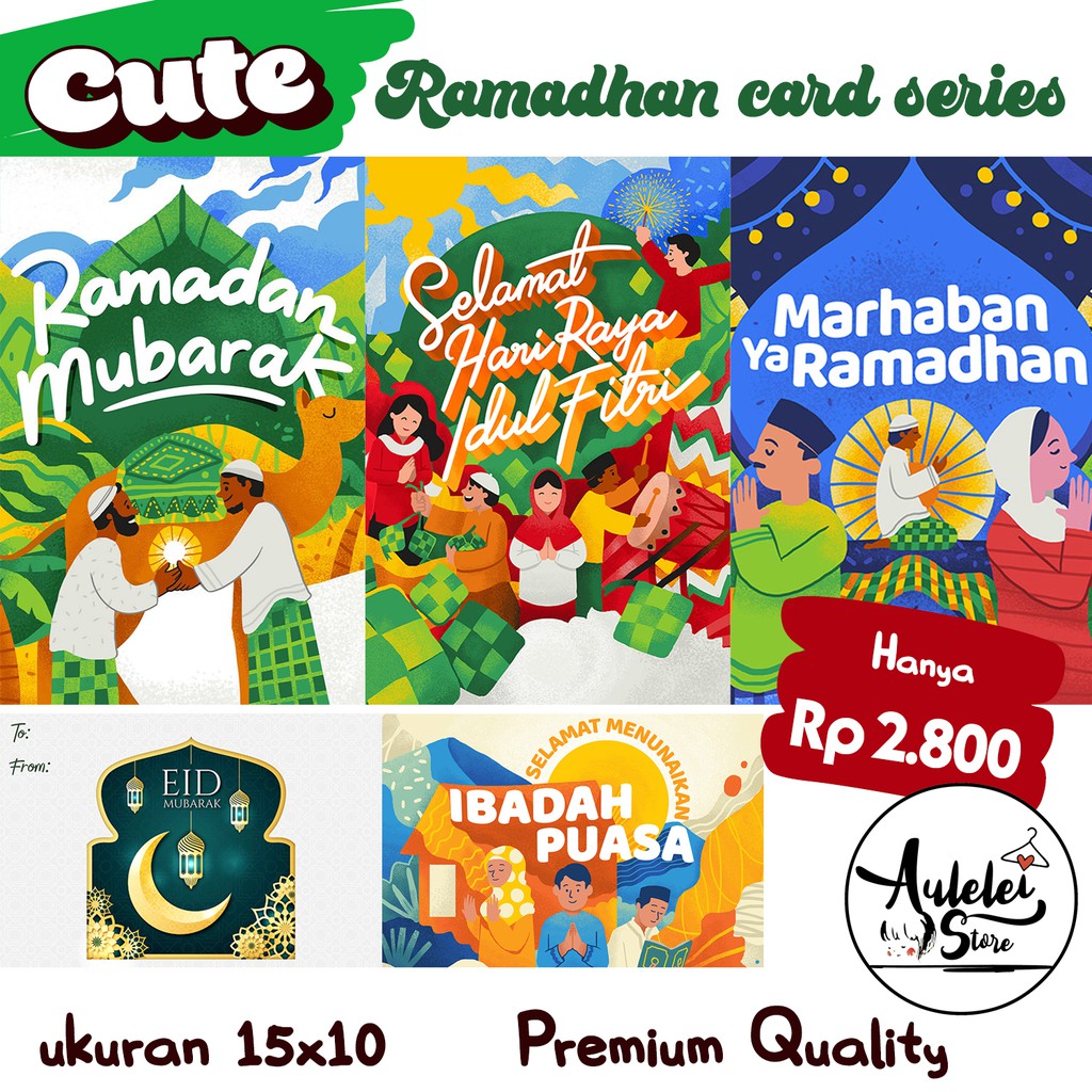 

Ramadhan Card / Kartu ucapan Lebaran Idul Fitri iftar puasa Lucu Murah Gift Card Greeting Card