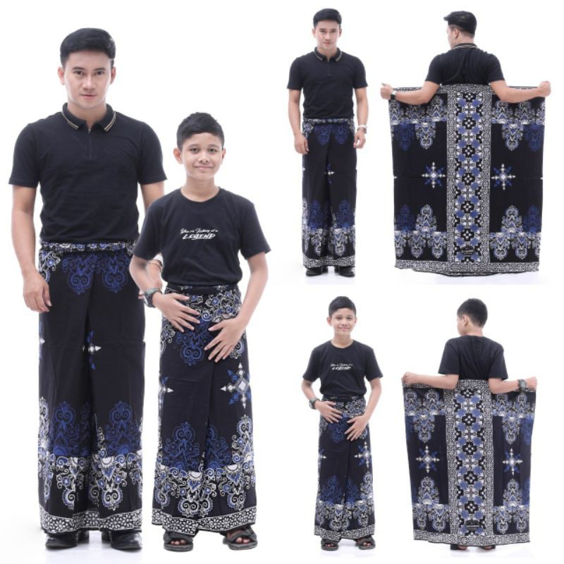 SARUNG COUPLE  BAPAK DEWASA DAN ANAK BATIK CAP LILIN MALAM ASLI MANUAL HANDMADE BUKAN PRINTING